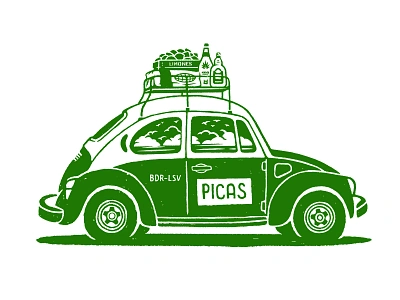 Pica's Mexican Taxi beetle bug car explore illustration mexican mexico taxi transportation travel vehicle vw wheels