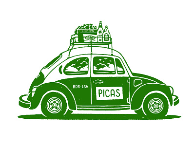 Pica's Mexican Taxi beetle bug car explore illustration mexican mexico taxi transportation travel vehicle vw wheels