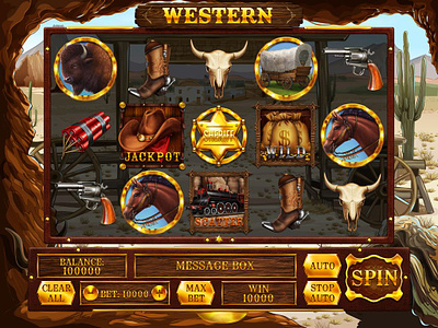 Game reels of the Western themed slot machine casino casino art casino desugn digital art gambing art gambling gambling design game art game design game designer graphic design slor game art slot design slot machine art slot machine design western slot western symbols