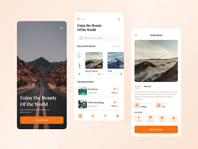 Travel Agency Mobile App app design hotel booking illustration minimal mobile app travel travel agency travel agency mobile app ui ux wireframe