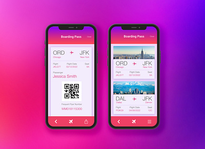 Boarding Pass app design illustration illustrator cc typography ui ux