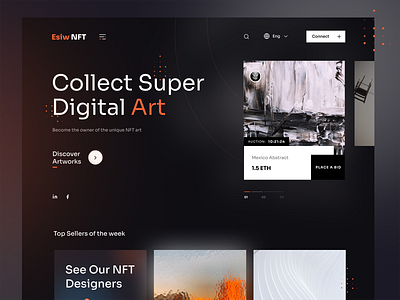 NFT Esiw Landing Page 🖼️ branding crypto krypto landing page marketplace minimal nft ui ux