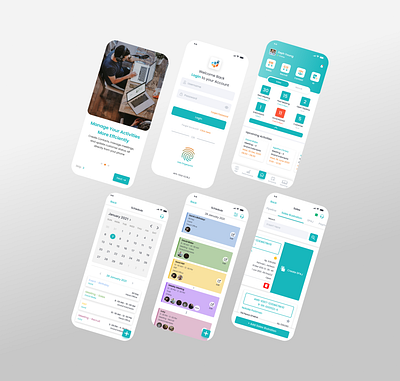 Activity Management System Mobile Mockup acitivity systems management activity app business insurance management mobile mockup schedule system ui