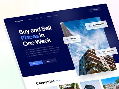 Listing Website UI apartment clean dark echo echo design echodesign glass house listing ui uidesign web web design