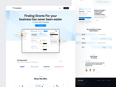 Landing Page: GrantMatch design hero hero business landing page typography ui ux web website