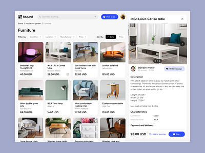 bboard / E-Commerce web design app branding concept design ecommerce landing product sales ux ux design web web design web platform