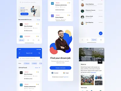Job Finder App 🔍 adrian app application career design figma finder gancarek hiring job job application job board job listing jobs online job ui uidesign ux vacancies