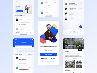 Job Finder App 🔍 adrian app application career design figma finder gancarek hiring job job application job board job listing jobs online job ui uidesign ux vacancies