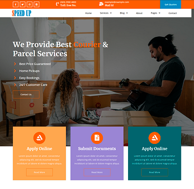 Speed Up | Courier and Delivery Service React Website Template branding design logo responsive template theme ui vector website website developement