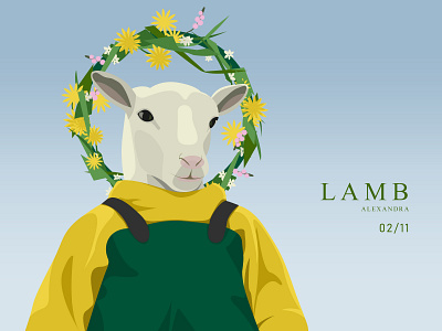 Lamb / Wreath graphic design