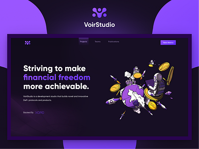 VoirStudio - Landing Page Design 3d blockchain ui clean ui cool design design faisal graphic design illustration landing page landing page design logo ui voirstudio