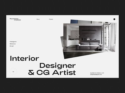 R.A. – Folio Exploration clean creative folio grid interface interior landing layout minimal photo portfolio typography ui ux web webdesign website