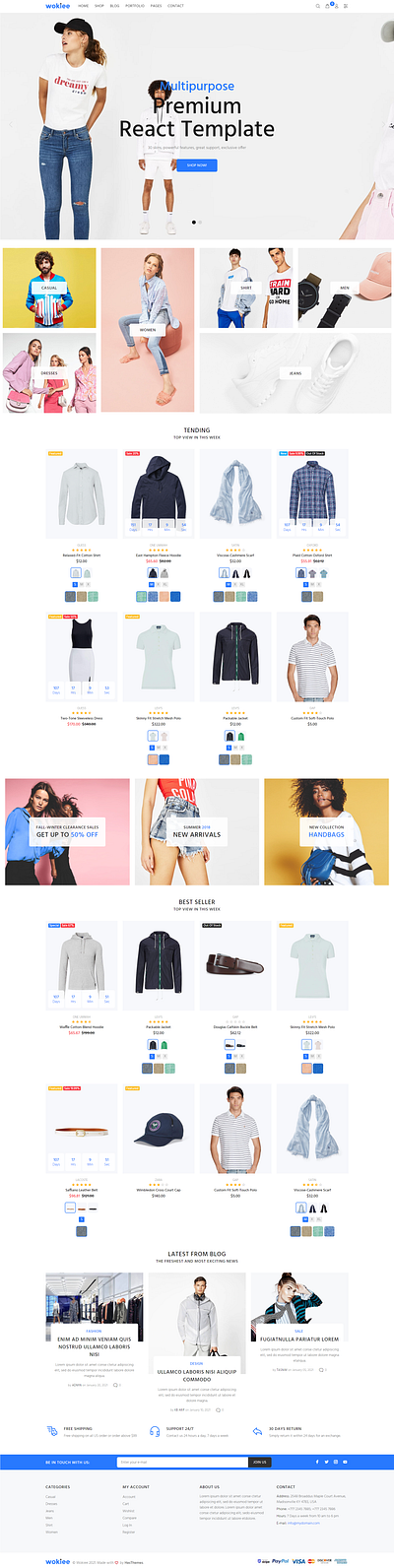 Wokiee - Multipurpose React eCommerce Template fashion store reactjs template nextjs ecommerce template react fashion shop template react online store template responsive ecommerce template