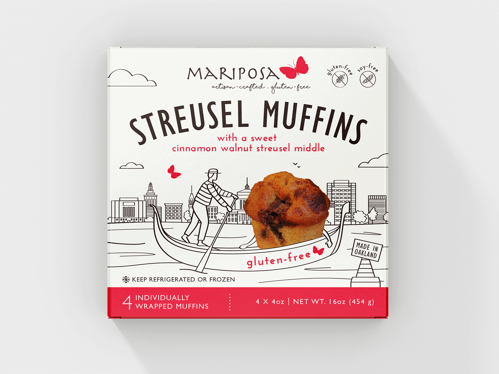 Packaging design for gluten-free muffins baking box drawing food gluten free graphic design illustration monoline muffin packaging vegan white