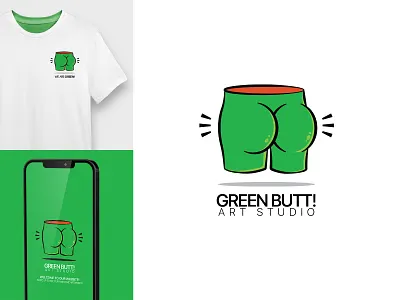 Green Butt Art Studio Set! branding butt design design art design process graphic graphic design green illustration logo logo design mobile mockup set shirt tshirt ui ux vector website