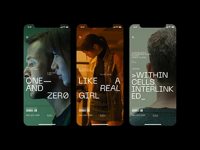 Wallace Corp Ambient Player #4 ambient app clean cyber dark future futuristic grid layout minimal mobile mobile app movie music player ui ux