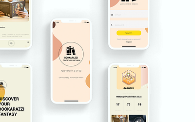 Bookarazzi app appdesign appdevelopment branding design development flat illustration illustrator logo swiftui typography ui ux vector xcode