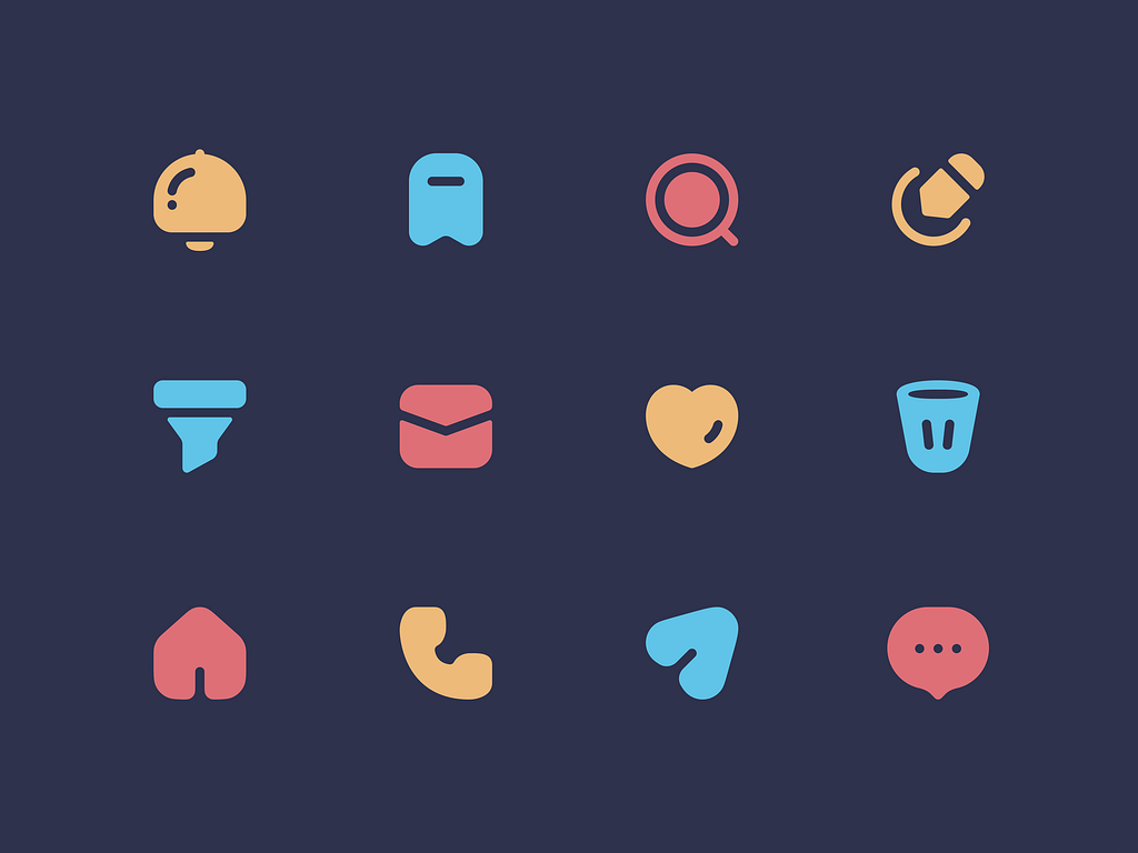 Chubby Icon Set Filled Style By Behnam Sobhkhiz On Dribbble 