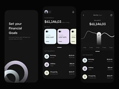 Bank Mobile App app app design bank banking app clean dark mode finance finance app fintech intefrace mobile mobile app mobile apps screen mobile ui money ui ui design uiux ux ux ui design