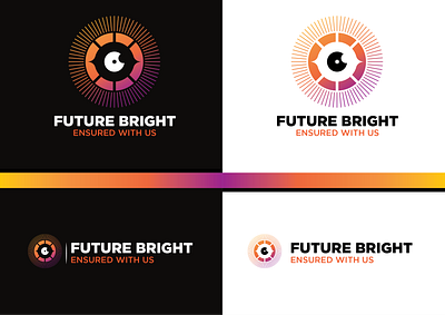 Future Bright Logo | Eye+Sun Log brand identity bright logo eye logo eye plus sun logo future bright future bright logo modern logo orange logo sun logo