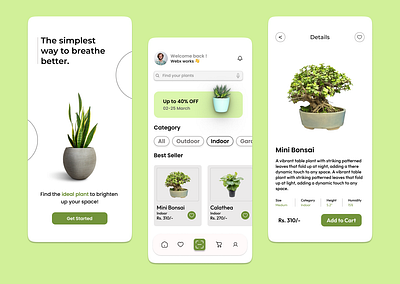 Sprouts - E commerce App 3d app application branding e commerce graphic design logo mobileui motion graphics plant plant app selling app sprouts ui ui design uiux