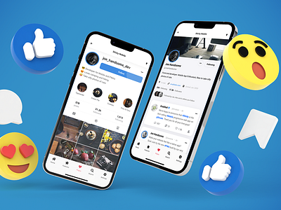 Social Media App Template - Sticky Mobile Kit & PWA android app app template creative design css design emojis feed design instagram ios iphone mobile modern profile page new social media app profile page design sidebar social media social media app social media app design ui