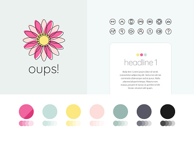Graphic Image for Oups! app branding colors feminine graphic design icons illustration light colours logo ui vector women