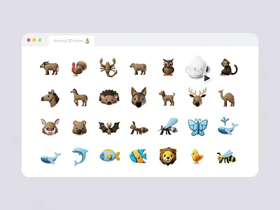 🦄🦊 Animojis 🐹🐸 3d animal animation animoji blender c4d cartoon communication cool cute emoji emoticon fun icons illustration motion trend ui ui8