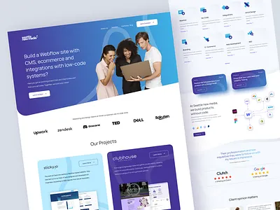 Seattle New Media Website Revamp agency blue branding creative design illustration ui website