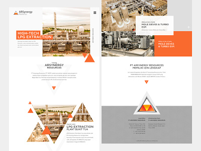 ARSynergy Resources Company clean company profile factory oil and gas orange ui user experience user interface web design website website design