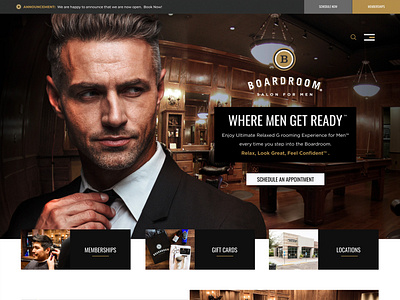 Boardroom Salon for Men | Website brand branding design dev graphic design illustration interactive design logo marketing ui uiux usability user experience ux web web design web marketing webdesign website website design