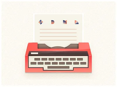 Typewriter branding icon illustration logo ui