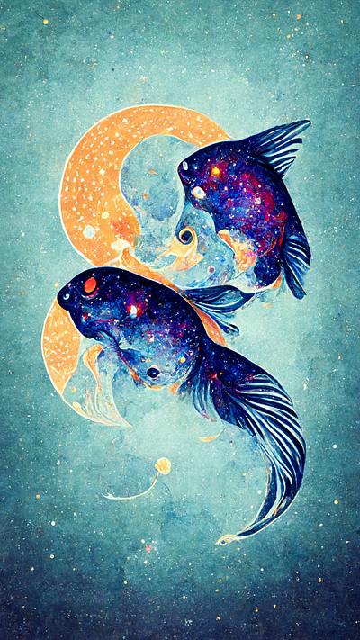 Zodiac: Pisces abstract animal design graphic design illustration zodiac