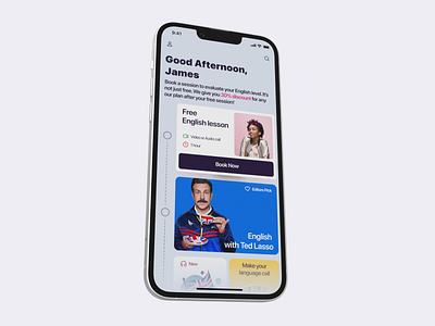 Language School app design education edutech feed interface ios iphone language mobile product design schedule timeline ui ux