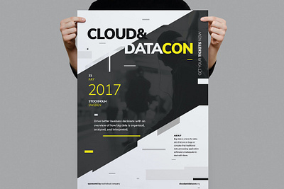 Datacon Conference Poster / Flyer catalog clean cloud conference corporate data datacon datacon poster design flyer flyer conference illustration indesign magazine poster print printable startup template webinar