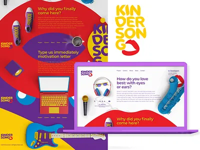 Kindersong | Identity and site brand branding bright design identity it logo logodesign logotype music responsive web design right ui user ux uxui vocal app web website website design