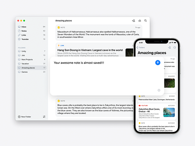 Pasteline App app design interface ios iphone mac note notes paste ui ux
