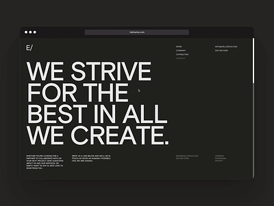 Elva - Contact design form layout type typography ui ux web web design website website design