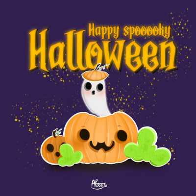 Spooky Halloween cartoon design graphic design illustration vector