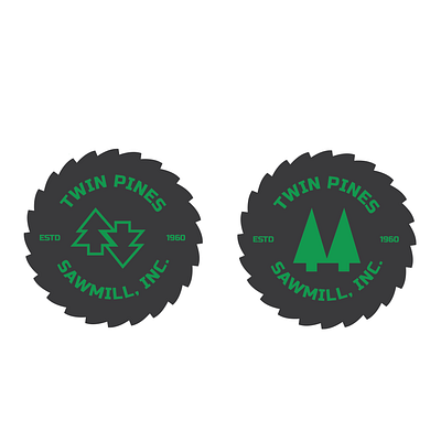 Twin Pines badges idea badge branding illustration logo vector