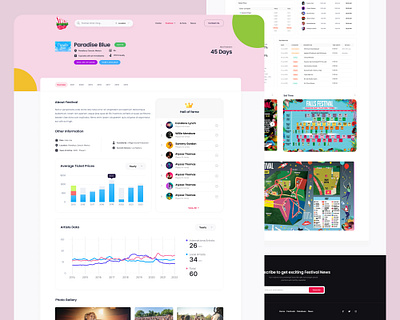 Music & Festival Information Searching Website UI best agency branding dashboard design graph landing page minimal mobile mobile app software agency software ui uiux vector web development webflow website website ui zainiklab