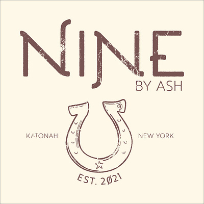 Nine By Ash Brand Identity brand identity branding design graphic design hand lettered hand painted horseshoe illustration illustrator logo vector vintage western