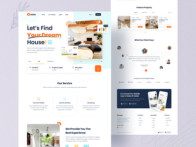 Real Estate Landing Page Design homepage landing page propertise real estate ui ux web design web template web ui