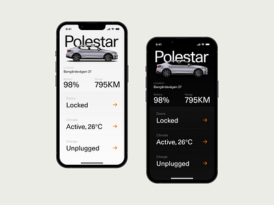 Polestar App Redesign Concept automotive car clean dark mode ev minimalist minimul mobility polestar ui