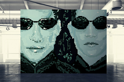 The Matrix pixelart illustration 8bit illustration pixelart pixelgraphic poster the matrix the matrix illustration