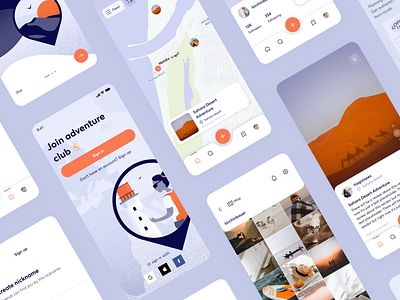 Travel mobile app check in dashboard explore home icon illustration journey location map mentalstack mobile app phone photos pin post product design social media tour travel uiux