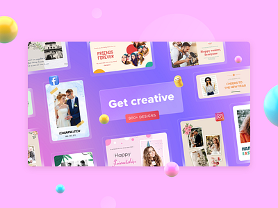 Cover Picture Art for Collage Maker App 3d app art branding branding design cover cover picture design gradient graphic design marketing pattern playstore image shapes social social media sticker template typography ui