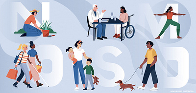 Living with NMOSD adobe illustrator adobe photoshop design digital illustration disease doctor dog editorial gardening holland illustration life nmosd shopping teckel