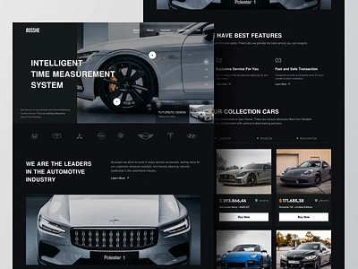 Bosshe - Car Shop Landing Page ✨ agency animation automotive car car landing page cars company design landingpage product professional shop supercar ui uidesign uiux ux web website websitedesign