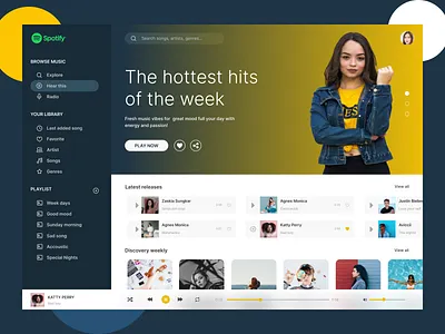 Spotify concept redesign design graphic design icon typography ui ux vector